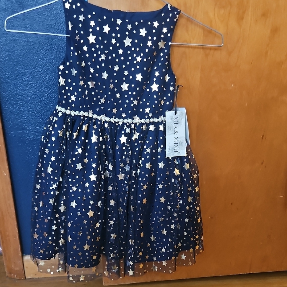Navy Blue Starry Kids Dress